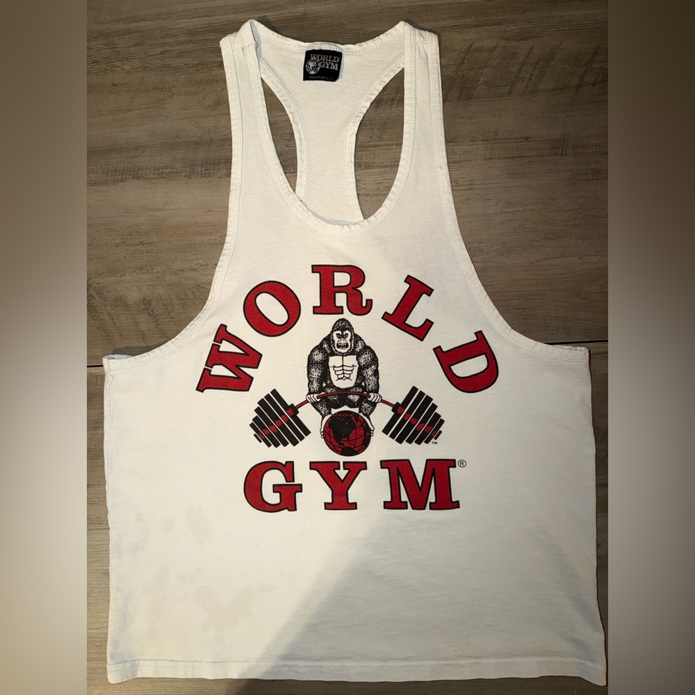 Vintage World Gym Gorilla Tank Top Retro Y2K Bodybuilding Workout Muscle Shirt